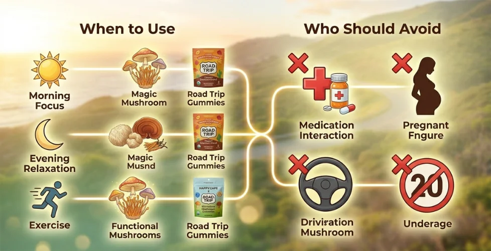 When and How to Use Road Trip Mushroom Gummies