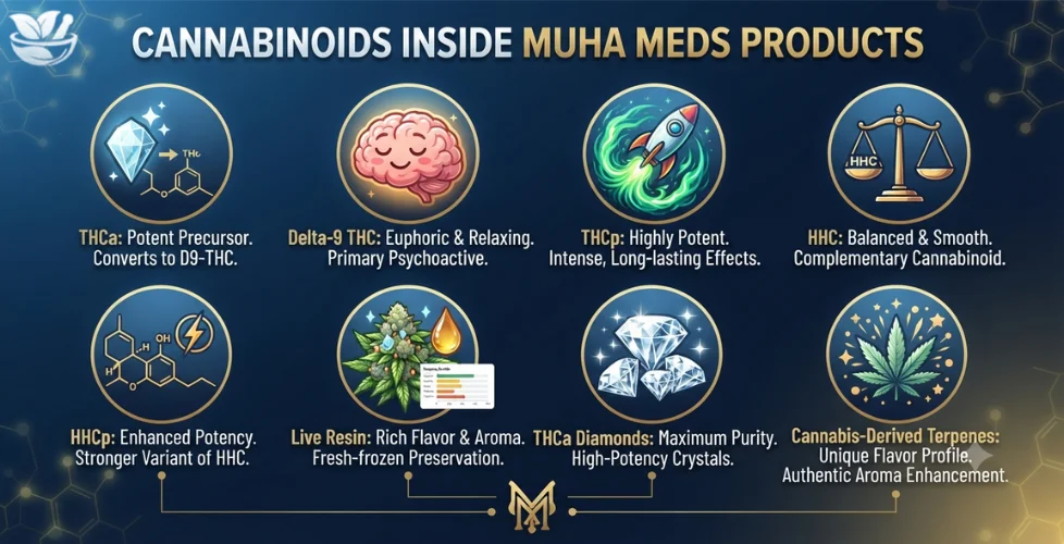 Cannabinoids Inside Muha Meds Products