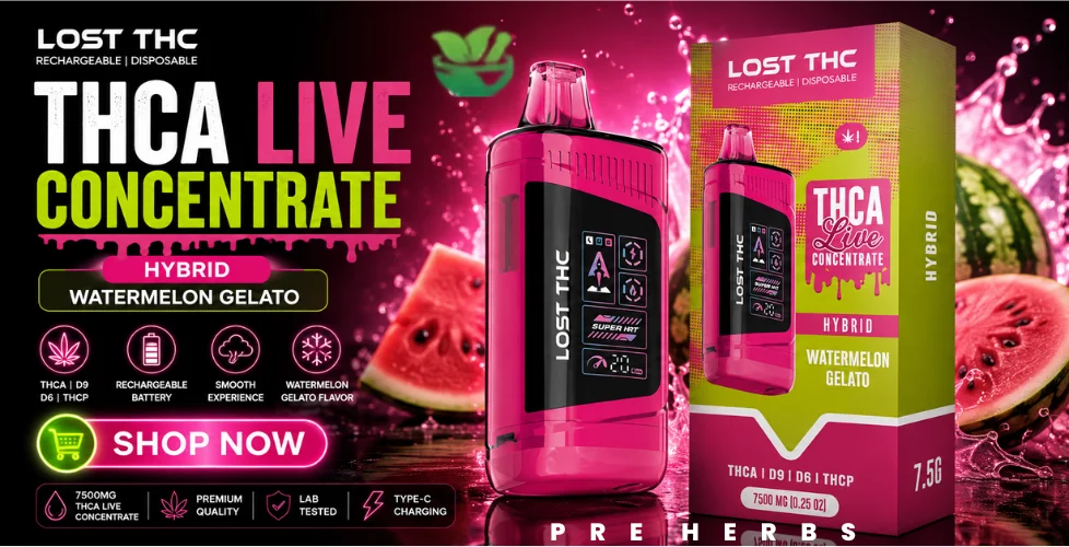 Lost THC THCa Live Concentrate V3 Disposable Vape 7.5g