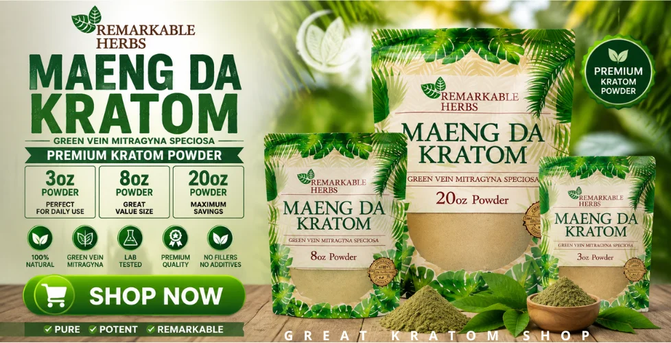 Remarkable Herbs Maeng Da Kratom Powder – Green Vein