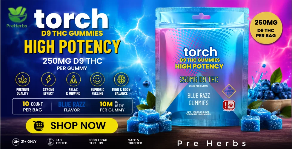 Torch High Potency D9 THC Gummies 250mg