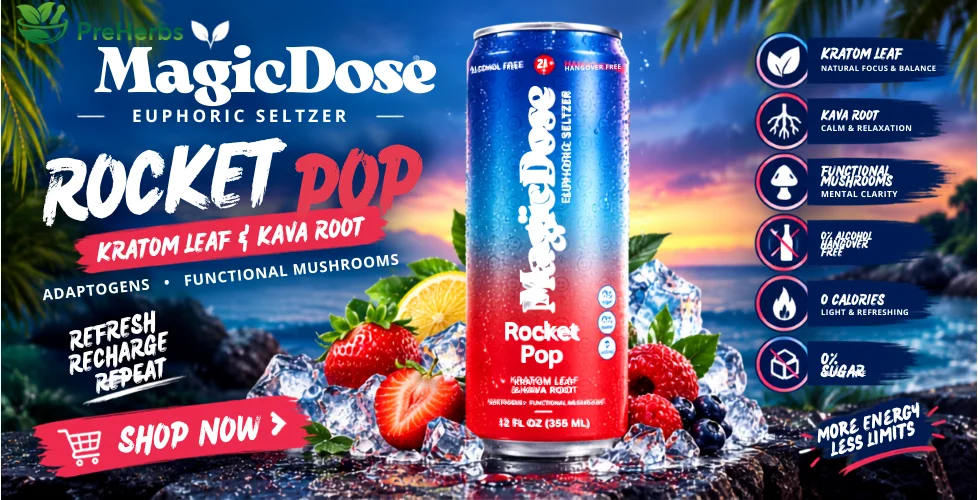 Magic Dose Kratom Leaf + Kava Root Seltzer 12oz