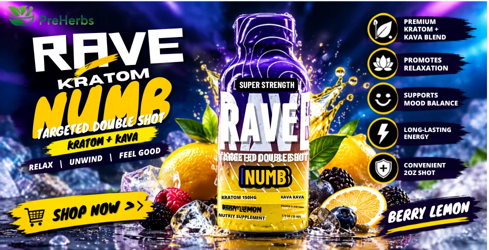Rave Kratom NUMB Kratom + Kava Shot 2oz