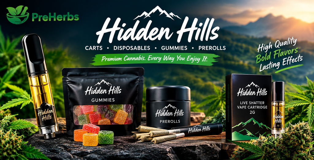 Hidden Hills Carts, Disposables, Gummies, Prerolls